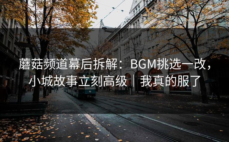蘑菇频道幕后拆解：BGM挑选一改，小城故事立刻高级｜我真的服了