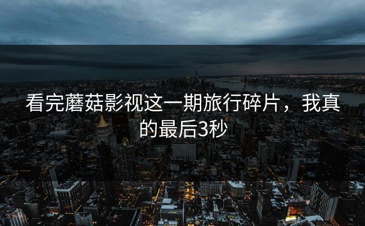 看完蘑菇影视这一期旅行碎片，我真的最后3秒