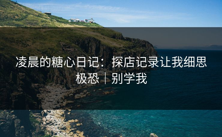 凌晨的糖心日记：探店记录让我细思极恐｜别学我
