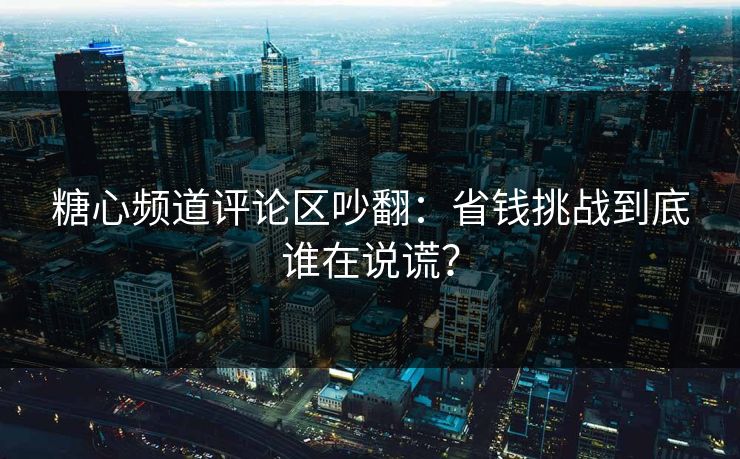 糖心频道评论区吵翻：省钱挑战到底谁在说谎？