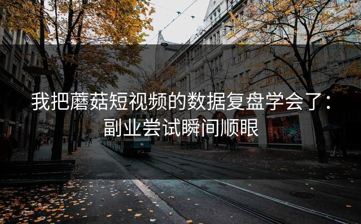 我把蘑菇短视频的数据复盘学会了:副业尝试瞬间顺眼 我把蘑菇短视频的数据复盘学会了:副业尝试瞬间顺眼