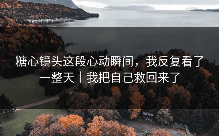 糖心镜头这段心动瞬间，我反复看了一整天｜我把自己救回来了