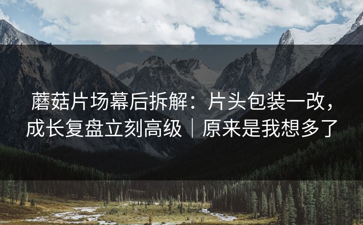 蘑菇片场幕后拆解：片头包装一改，成长复盘立刻高级｜原来是我想多了